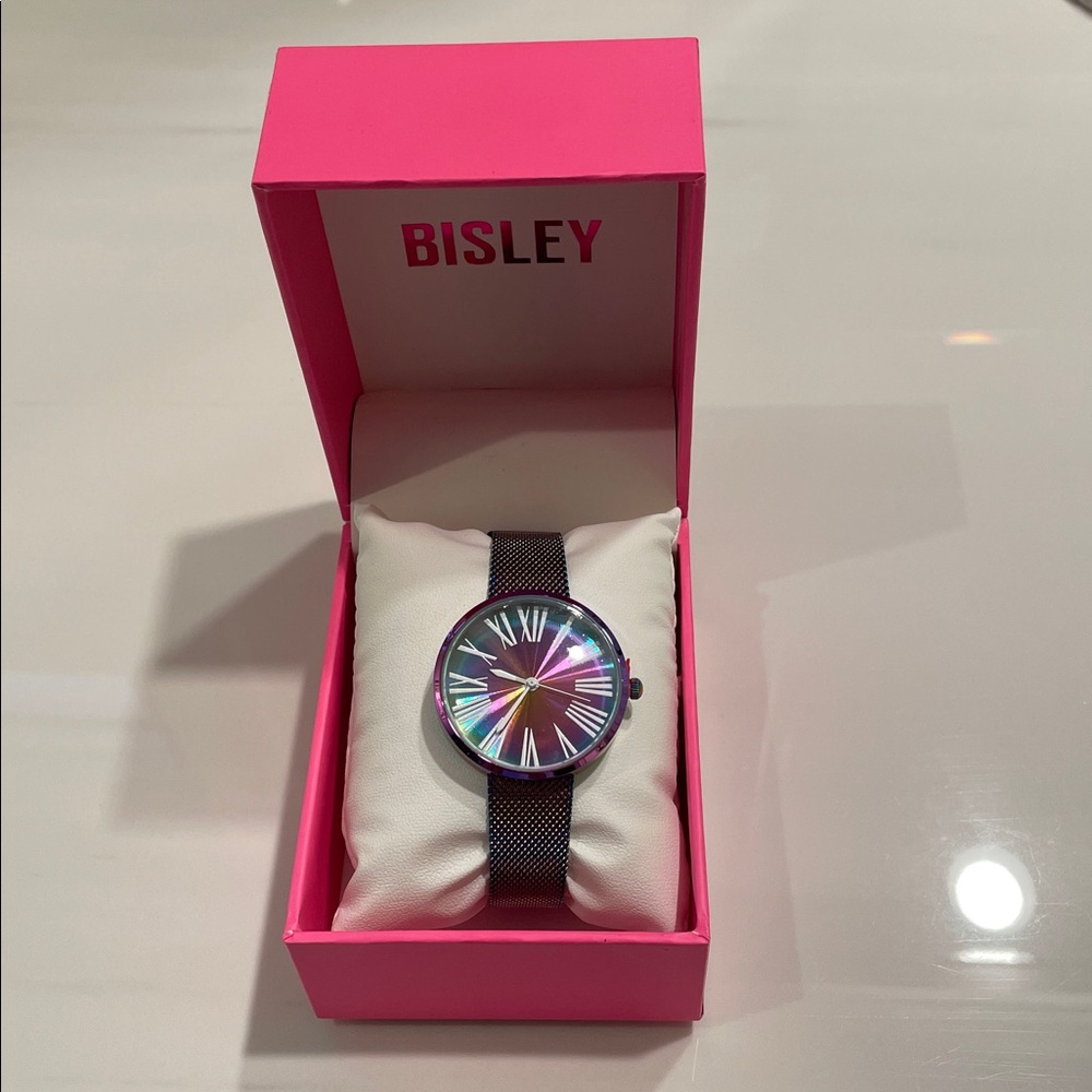 Women's Watch with Purple Dial and Mesh Band